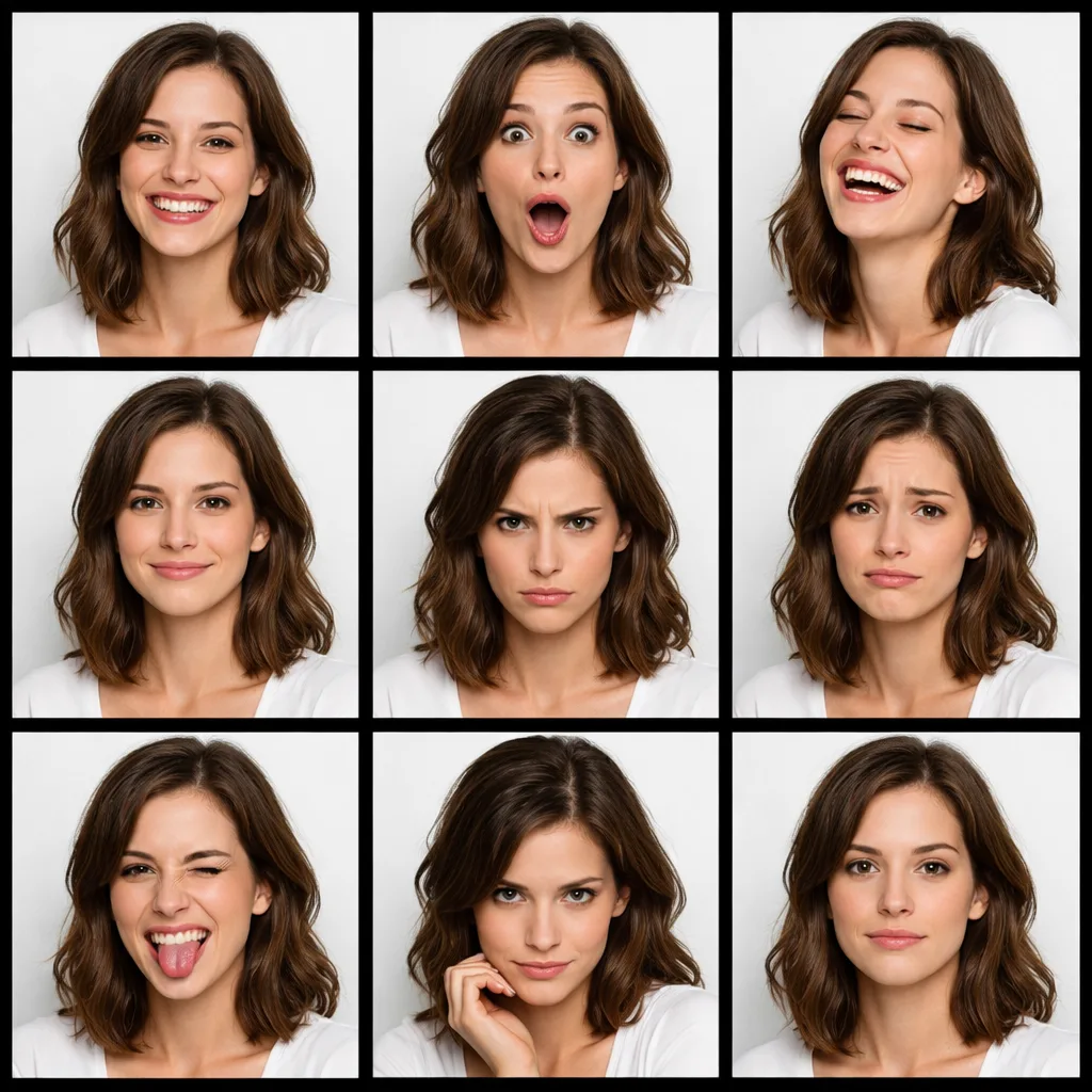 9-Grid Photo Booth Expressions AI Photo Prompt