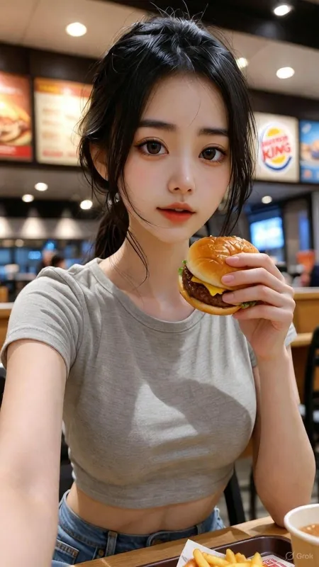Burger King Selfie Asian Female - Thumbnail 3