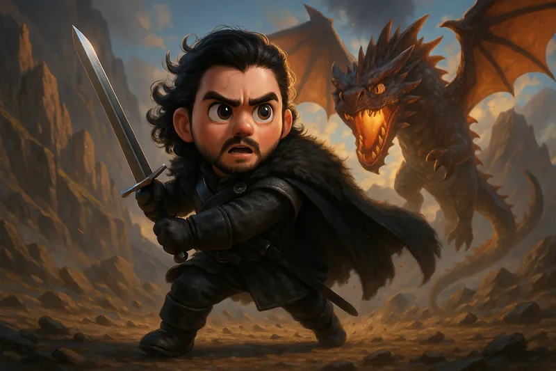 An epic scene of a chibi [character or pop culture figure + action description] - Thumbnail 4