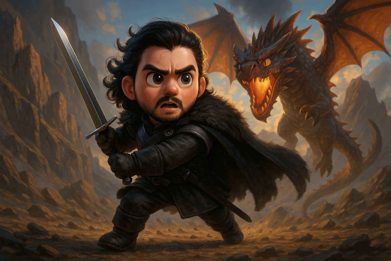 An epic scene of a chibi [character or pop culture figure + action description] - Thumbnail 4