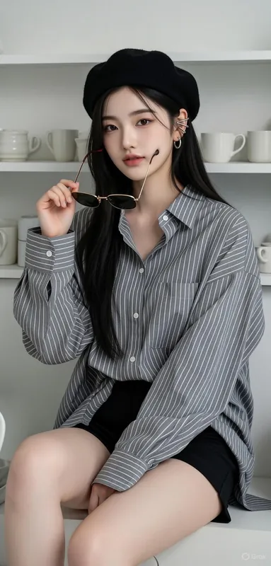 Chic Woman Portrait - White Shelf - Thumbnail 4