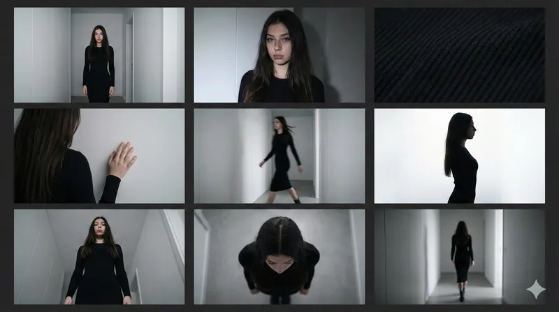 Cinematic Contact Sheet 3x3 Grid