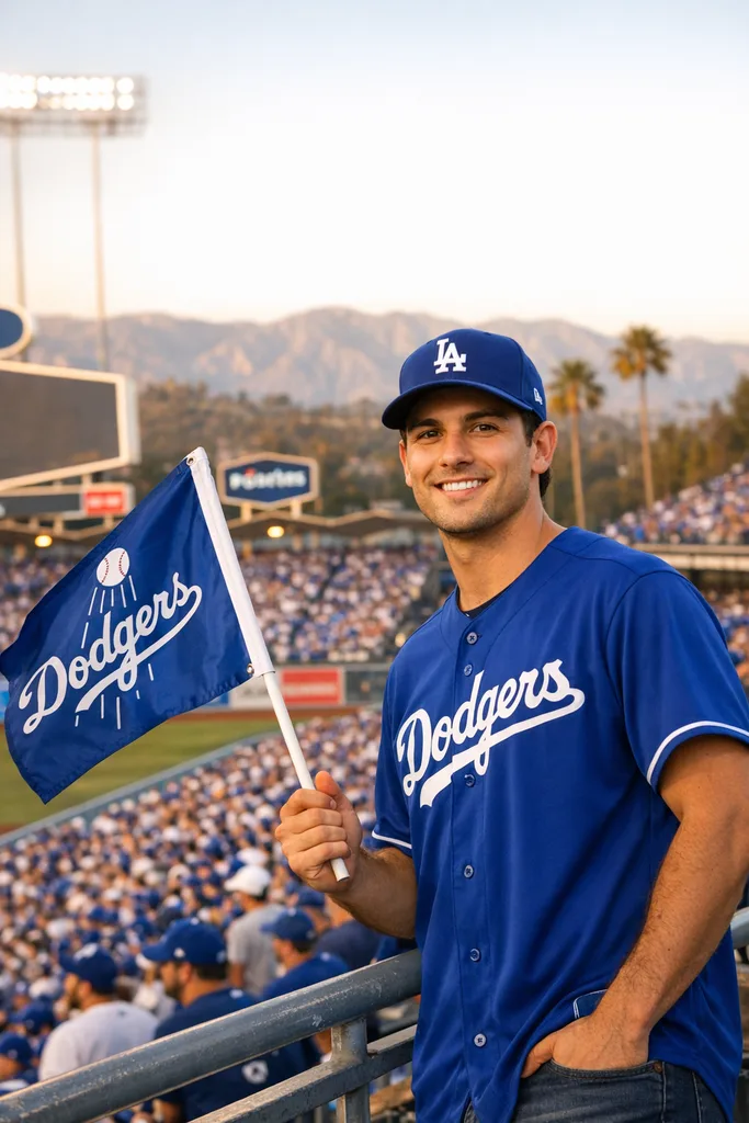 Dodger Stadium Fan Photo - MLB Stadium AI Prompt