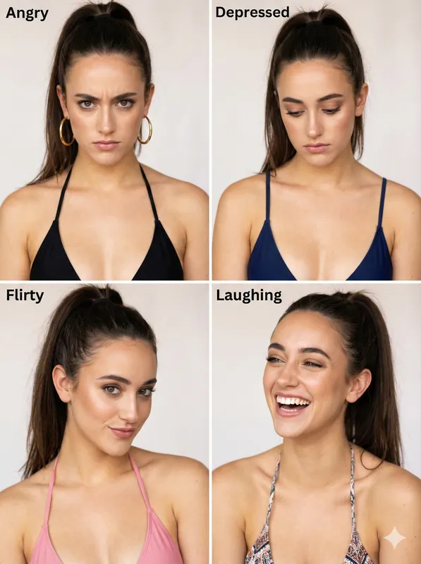 Expression Portrait Collage 4 Moods