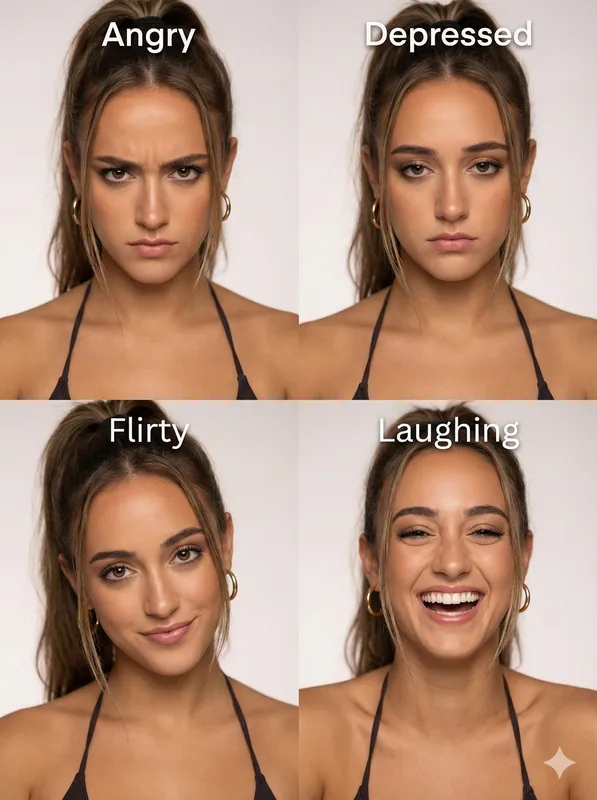 Expression Portrait Collage 4 Moods - Thumbnail 2