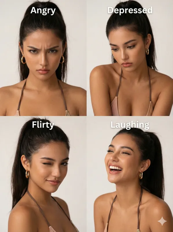 Expression Portrait Collage 4 Moods - Thumbnail 3