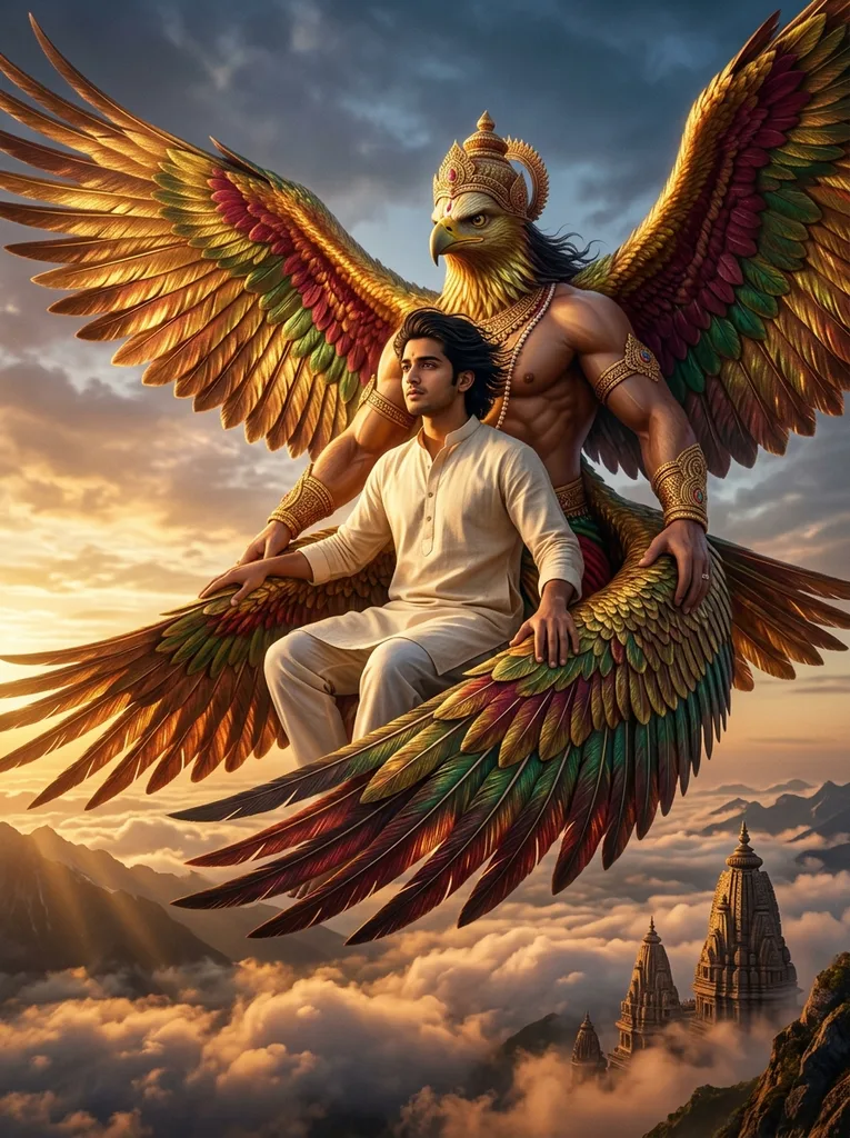 Garuda Carrying Me AI Photo Prompt