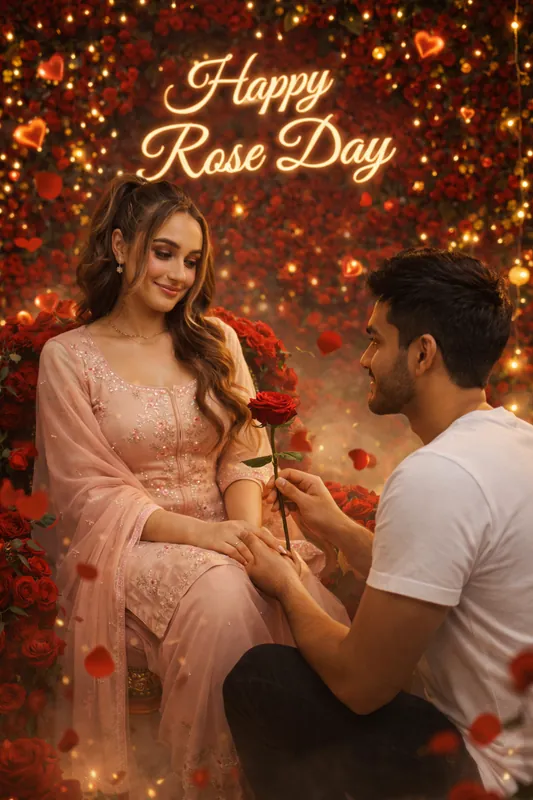 Happy Rose Day AI Photo Editing Prompt