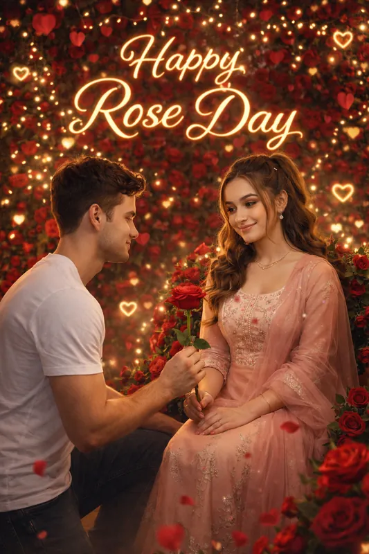 Happy Rose Day AI Photo Editing Prompt - Thumbnail 2