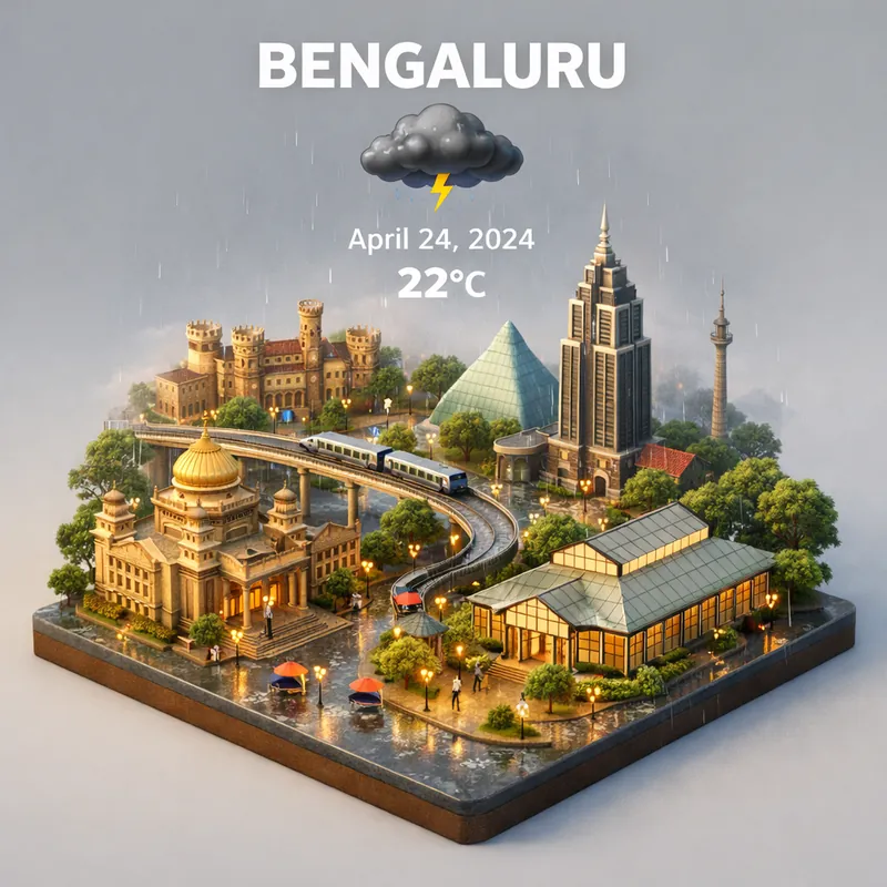 Isometric City Weather Scene