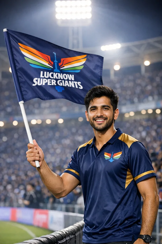 LSG Fan at Ekana Stadium - IPL Photo Prompt
