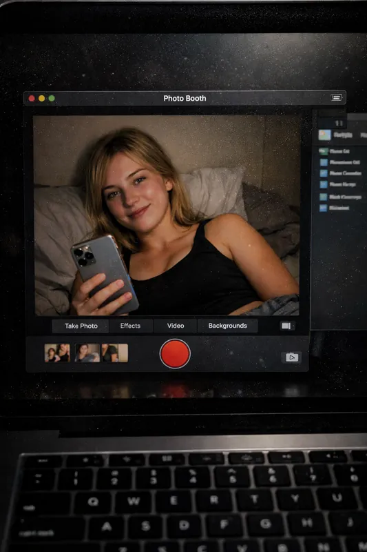 MacBook Photo Booth Bedroom Portrait