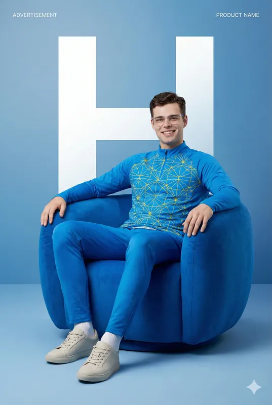 Modern Advertisement Blue Armchair - Thumbnail 2