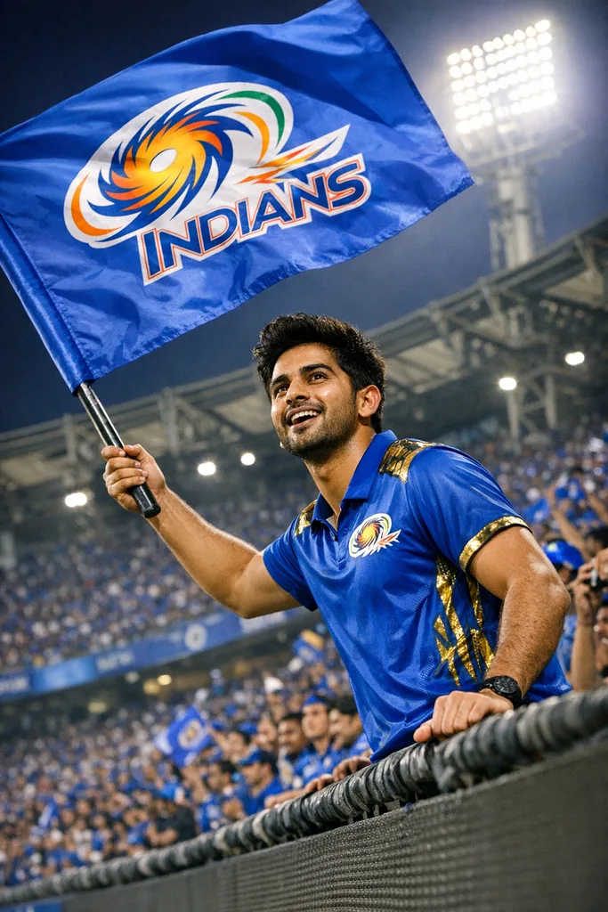 Mumbai Indians Fan at Wankhede Stadium - IPL Photo Prompt