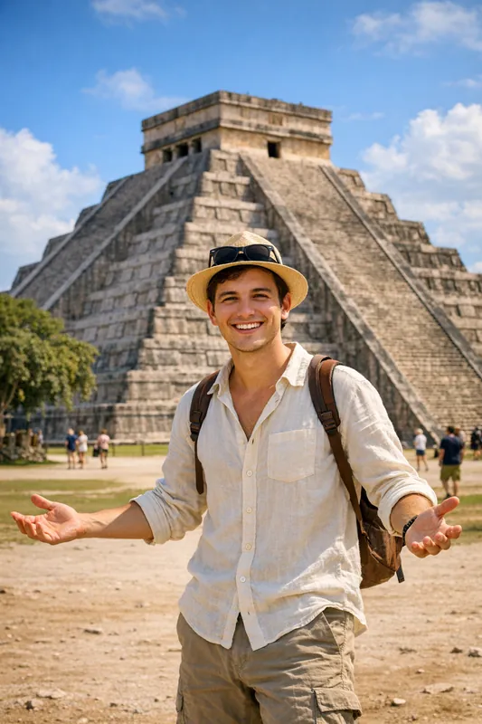 Photo at Chichén Itzá - Mexico Travel Gemini AI Prompt