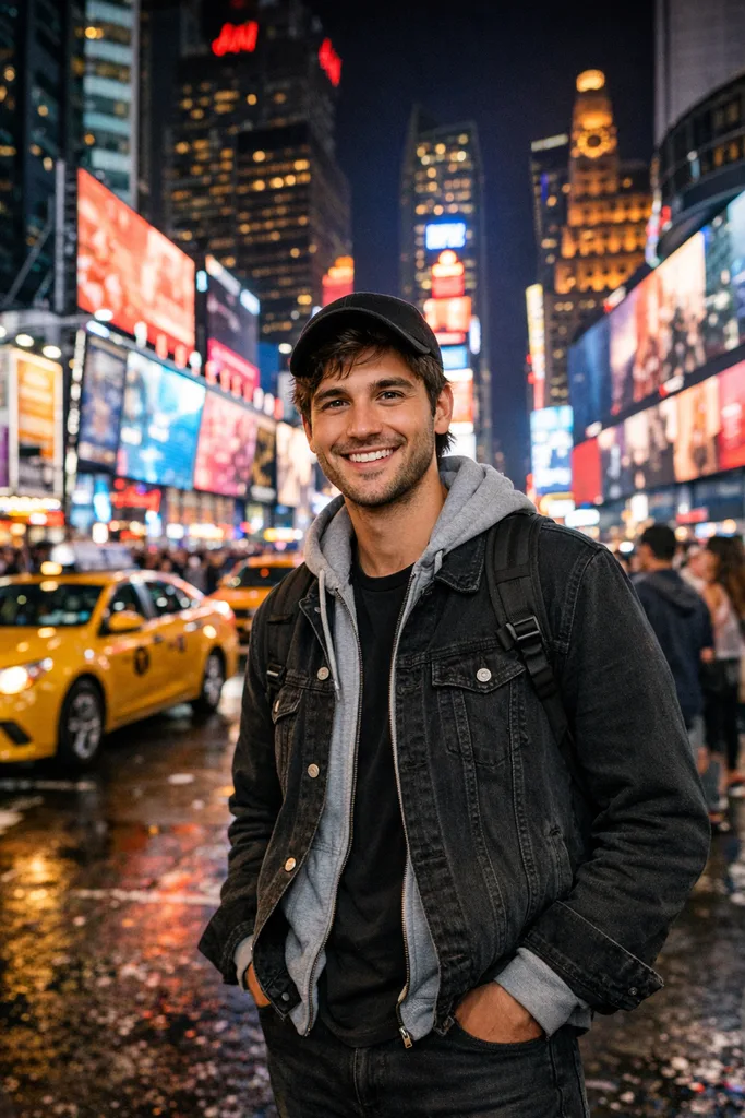 Photo at Times Square New York - Travel Gemini AI Prompt