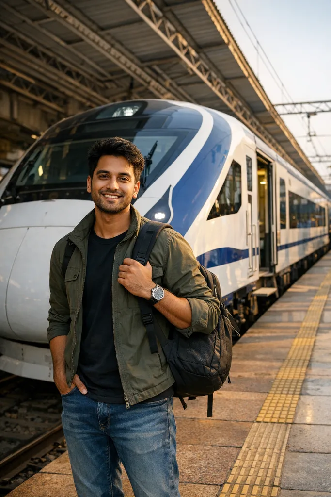 Photo on Vande Bharat Train - Indian Railways Gemini AI Prompt