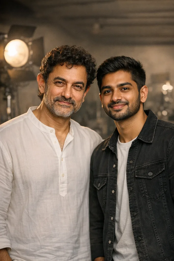 Photo with Aamir Khan - Bollywood Gemini AI Prompt