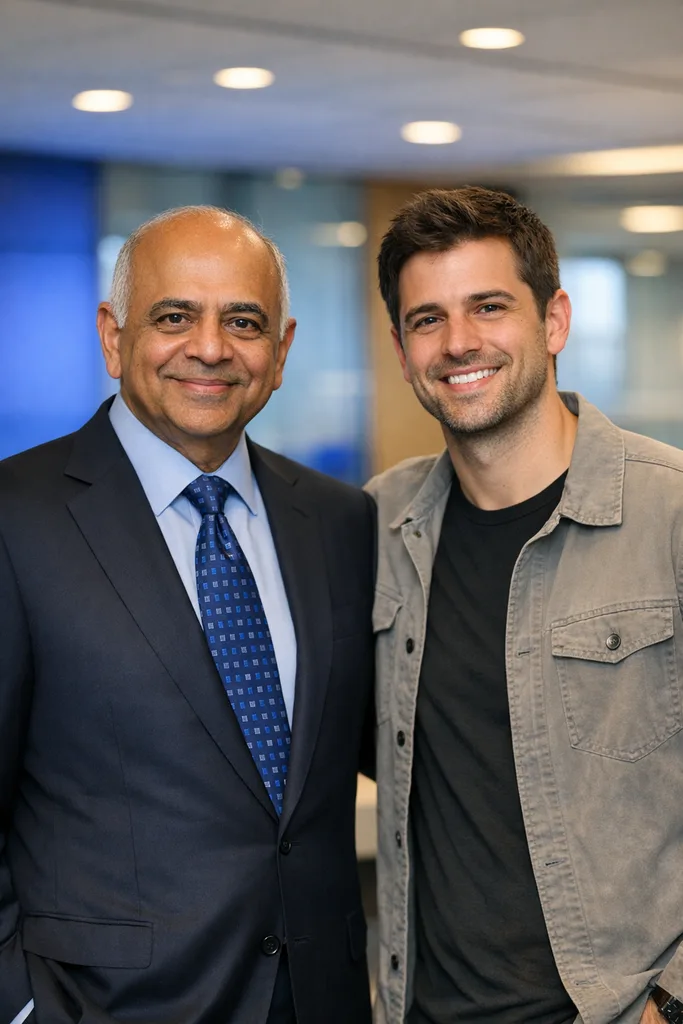 Photo with Arvind Krishna - IBM CEO Gemini AI Prompt