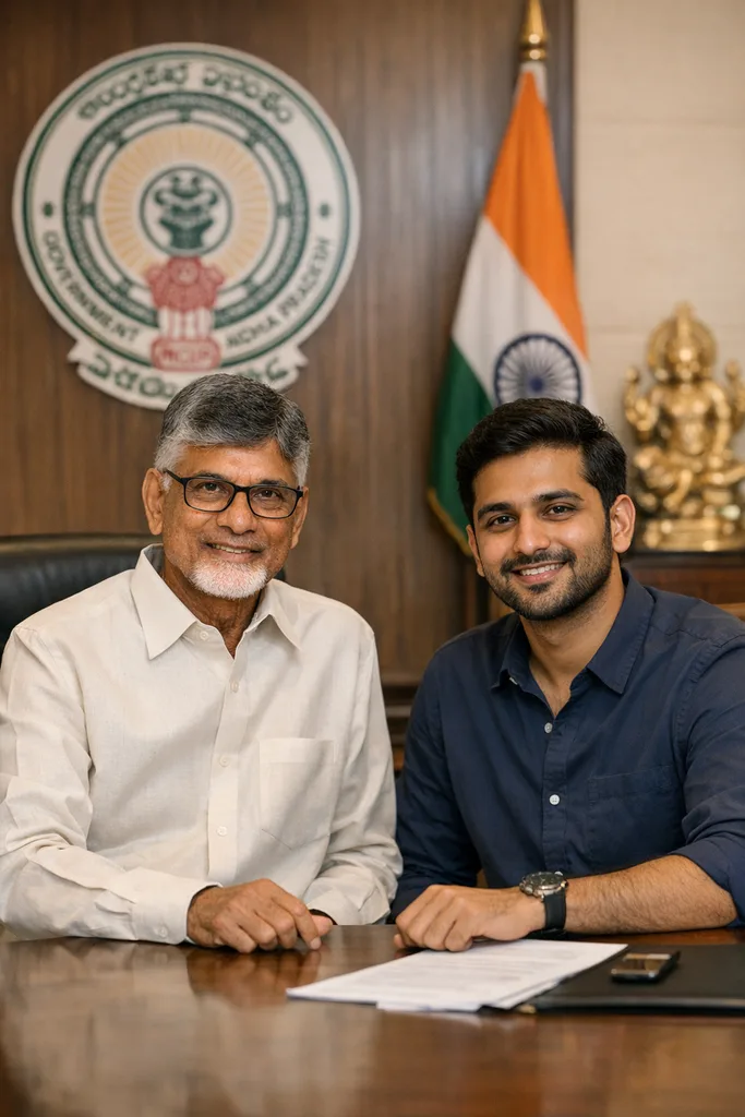 Photo with Chandrababu Naidu - Andhra CM Gemini AI Prompt