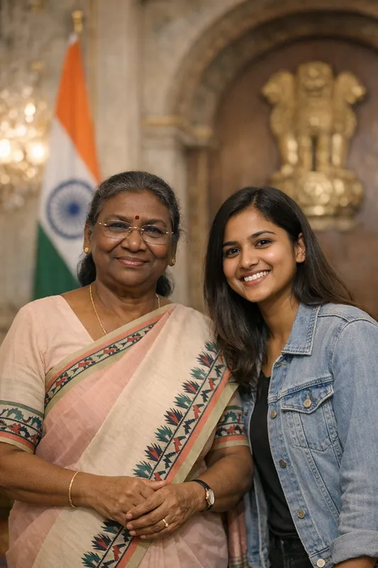 Photo with Droupadi Murmu - President of India Gemini AI Prompt