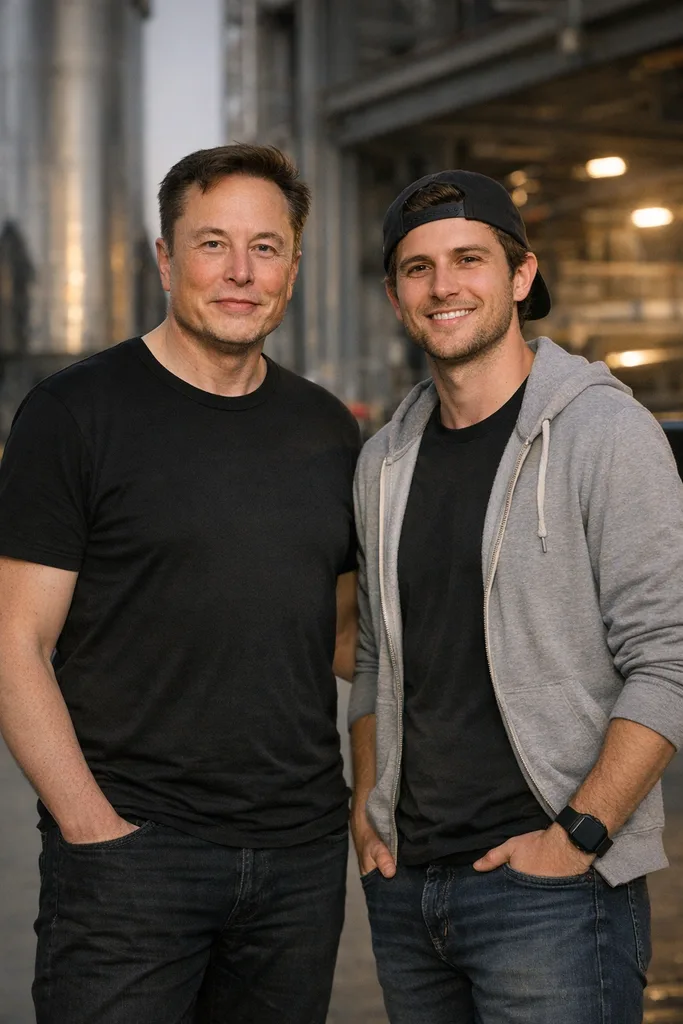 Photo with Elon Musk - Tesla SpaceX CEO Gemini AI Prompt