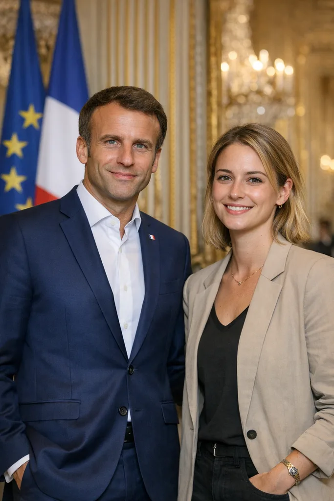 Photo with Emmanuel Macron - French President Gemini AI Prompt