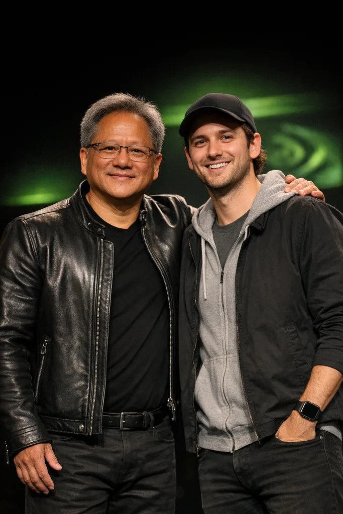 Photo with Jensen Huang - NVIDIA CEO Gemini AI Prompt