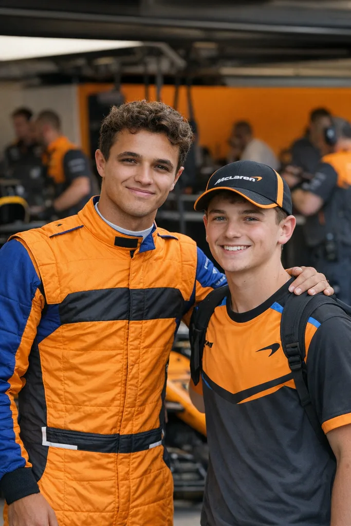 Photo with Lando Norris in F1 Paddock - Gemini AI Prompt