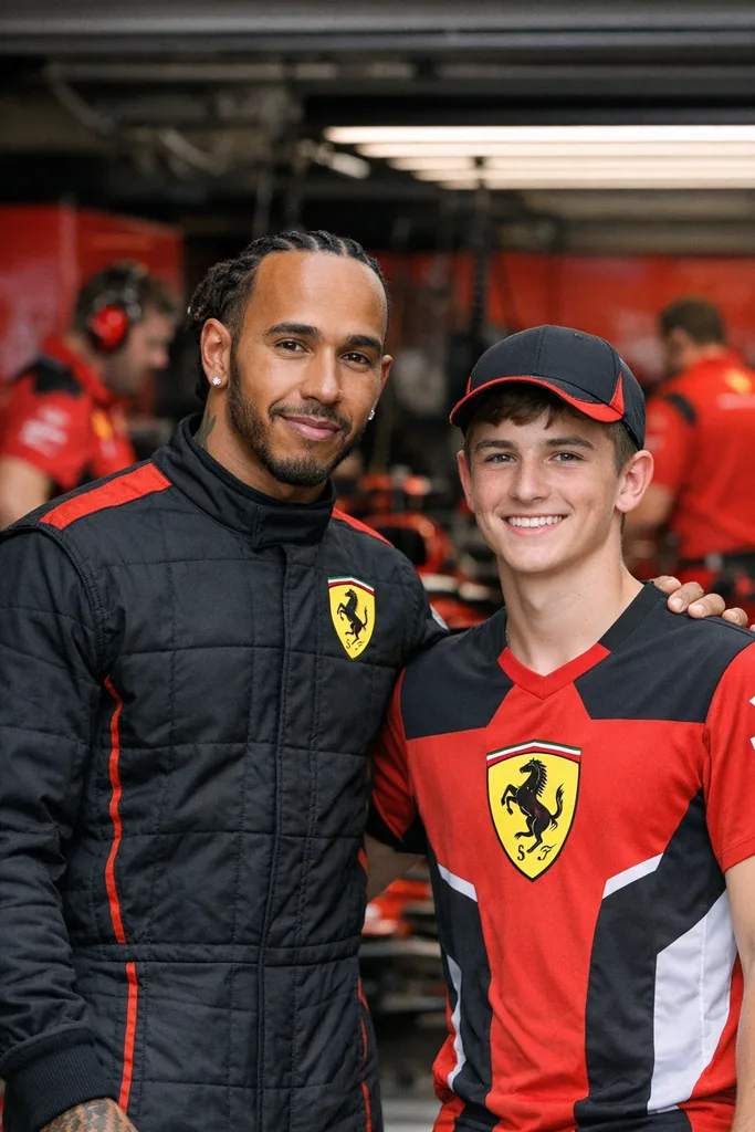 Photo with Lewis Hamilton in F1 Paddock - Gemini AI Prompt