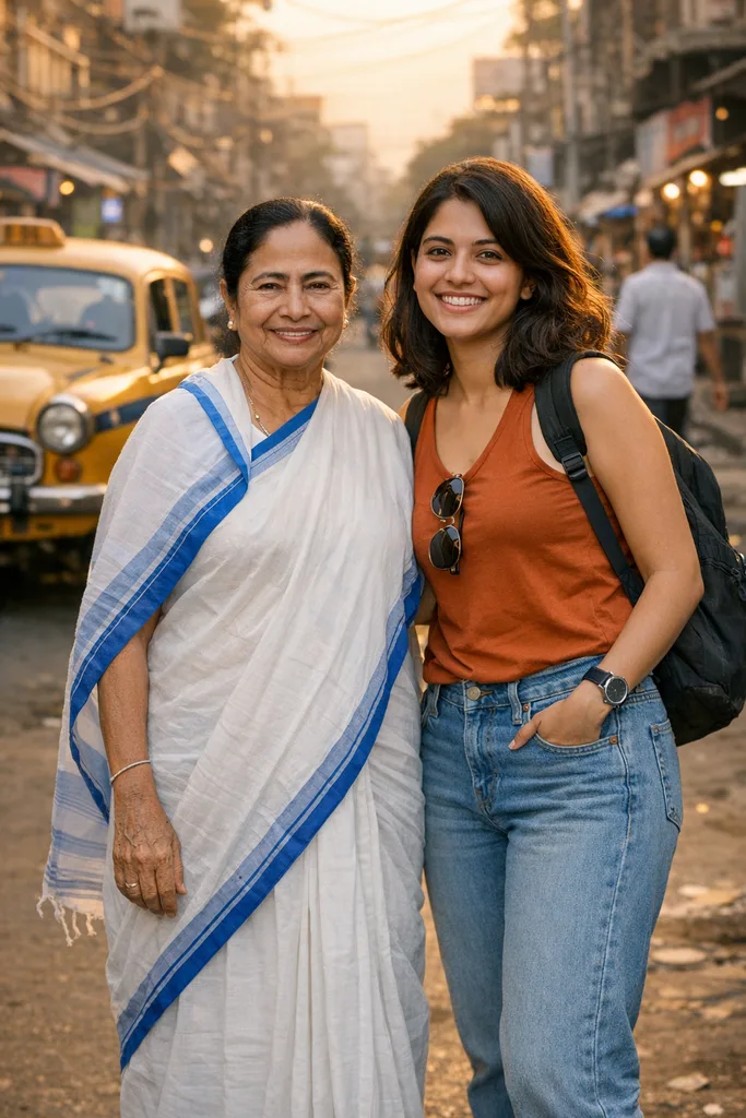 Photo with Mamata Banerjee - TMC Leader Gemini AI Prompt