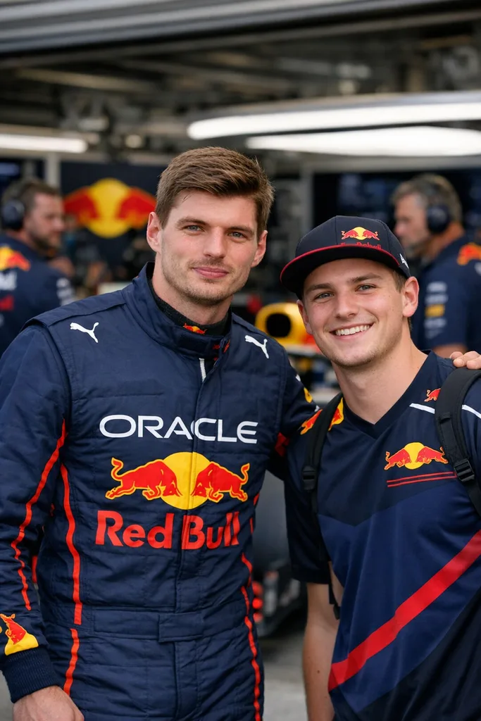 Photo with Max Verstappen in F1 Paddock - Gemini AI Prompt