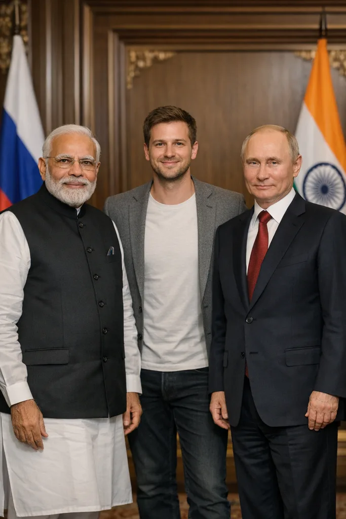 Photo with Modi and Putin - Russia India Gemini AI Prompt