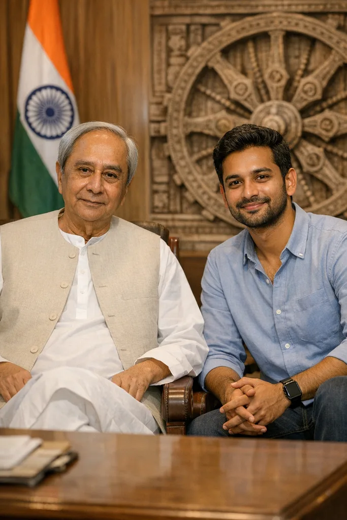Photo with Naveen Patnaik - Odisha BJD Gemini AI Prompt