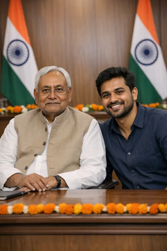 Photo with Nitish Kumar - Bihar CM Gemini AI Prompt