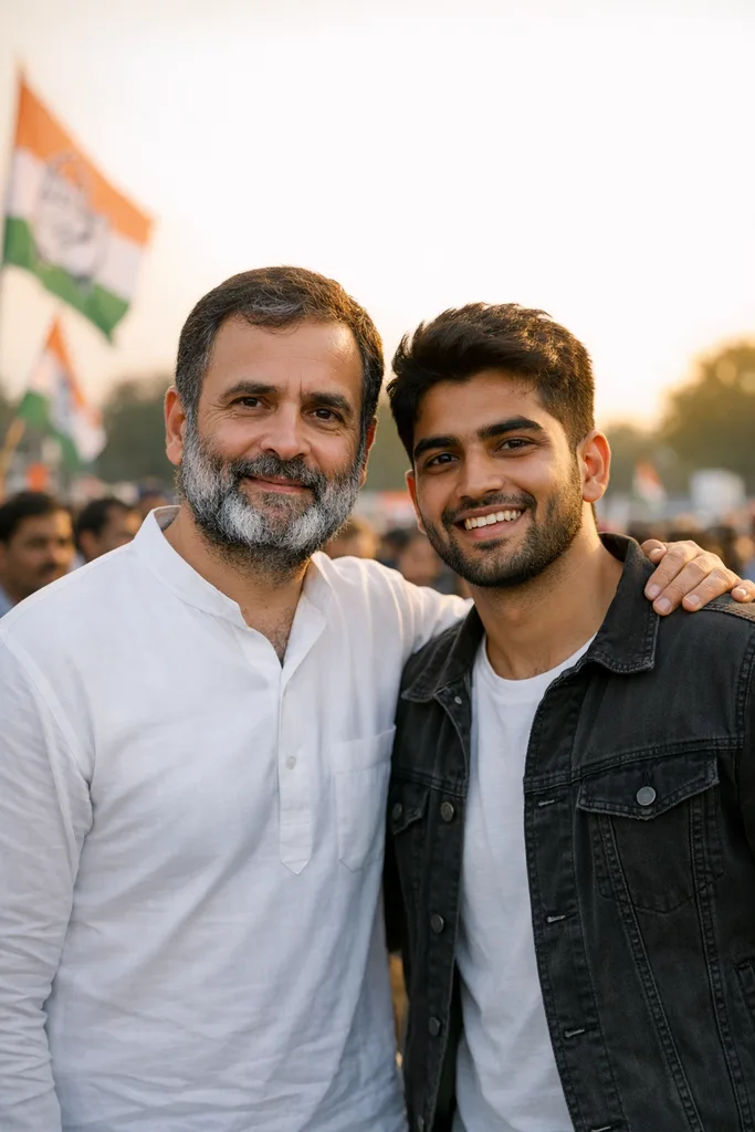 Photo with Rahul Gandhi - Congress Leader Gemini AI Prompt