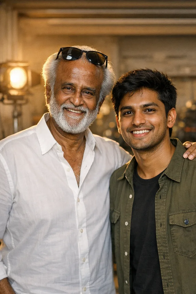 Photo with Rajinikanth - Tamil Superstar Gemini AI Prompt
