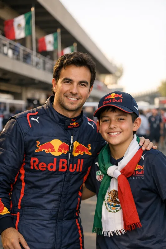 Photo with Sergio 'Checo' Pérez - F1 Mexico Gemini AI Prompt
