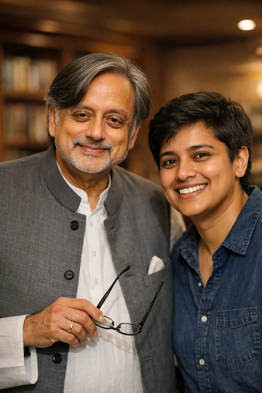 Photo with Shashi Tharoor - Congress MP Gemini AI Prompt