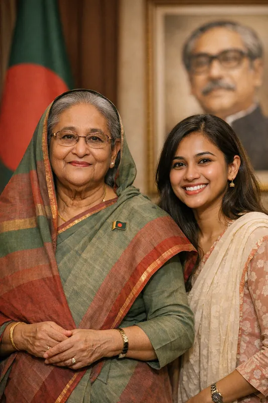 Photo with Sheikh Hasina - Bangladesh PM Gemini AI Prompt