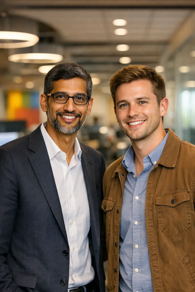 Photo with Sundar Pichai - Google CEO Gemini AI Prompt