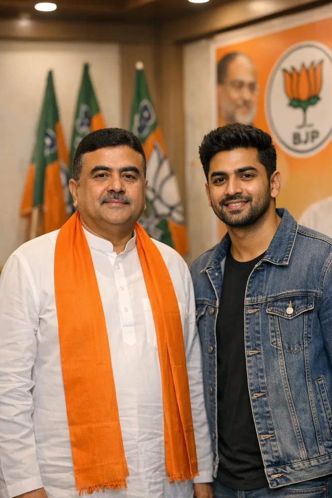 Photo with Suvendu Adhikari - West Bengal CM Gemini AI Prompt