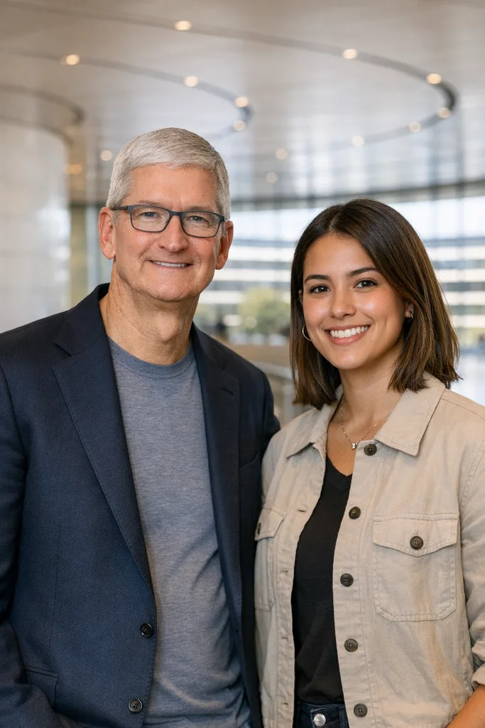 Photo with Tim Cook - Apple CEO Gemini AI Prompt