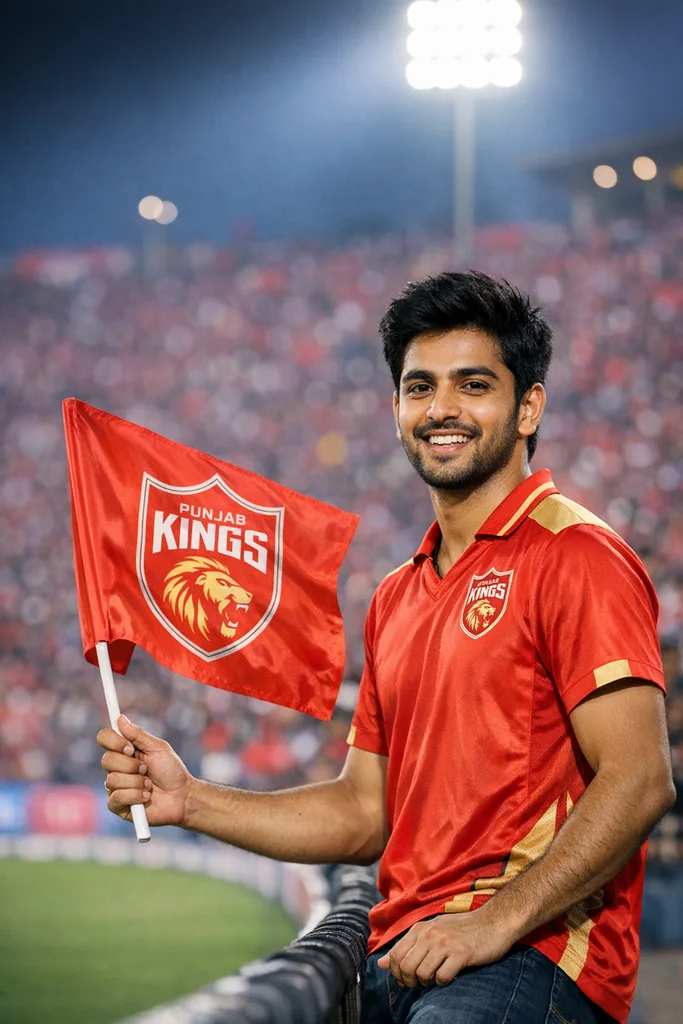 Punjab Kings Fan at PCA Stadium Mohali - IPL Photo Prompt