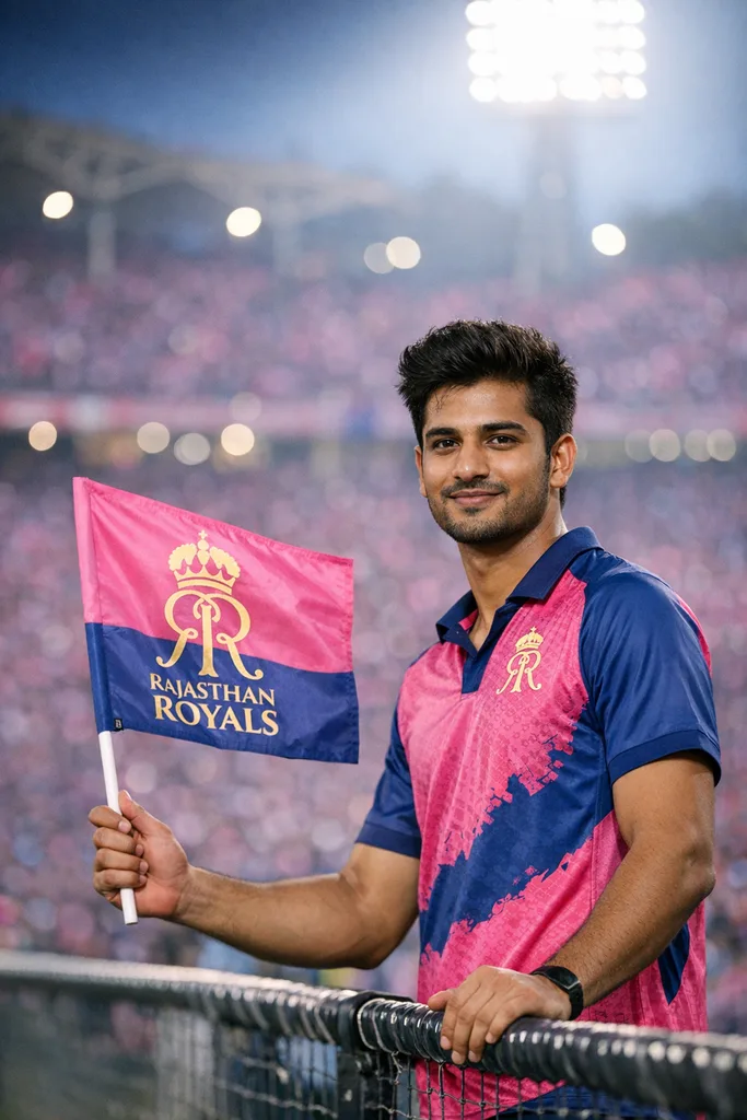 Rajasthan Royals Fan at Sawai Mansingh Stadium - IPL Photo Prompt