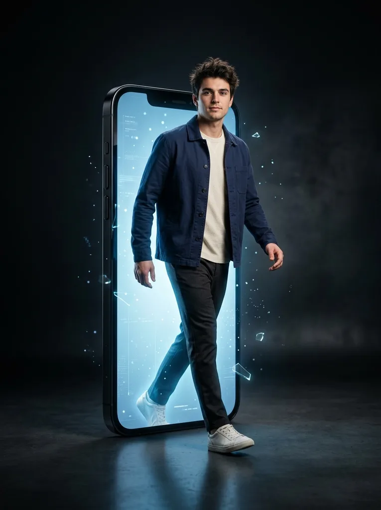 Smartphone Portal Pop-Out AI Photo Prompt