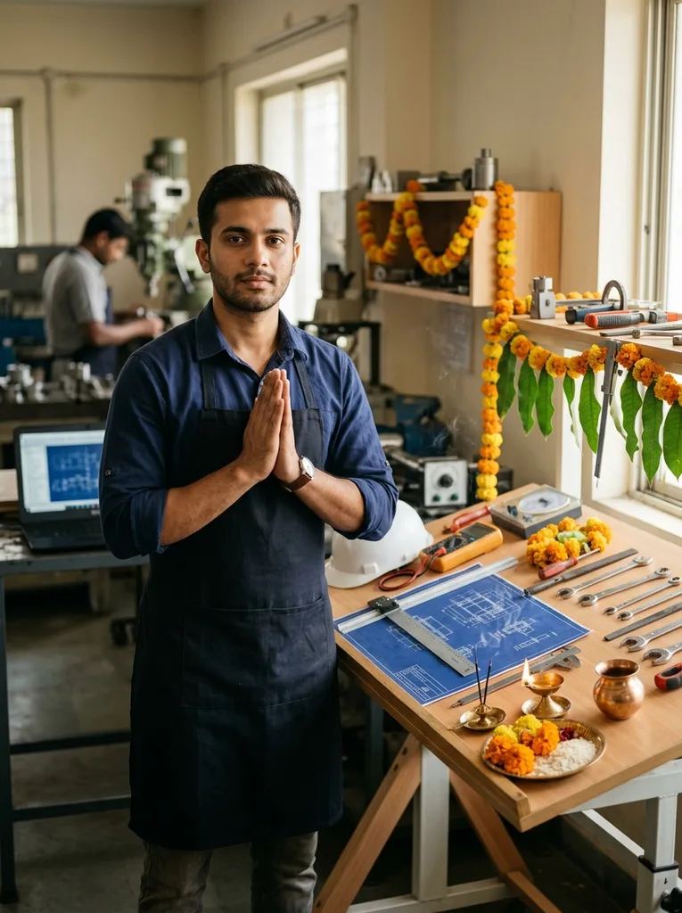 Vishwakarma Puja AI Photo Prompt