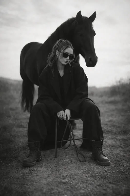 Woman Horse Minimalist Fine-Art Portrait