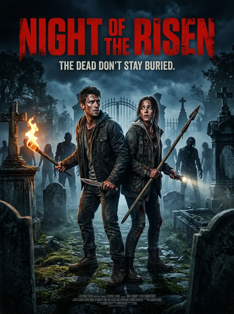 Zombie Horror Movie Poster AI Photo Prompt
